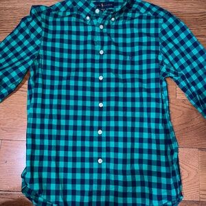Ralph Lauren Teal and Navy Plaid Shirt